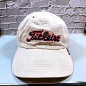 Titleist Golf Hat Mens OS Cream USA Flag Embroidered Adjustable Cotton Cap NWT